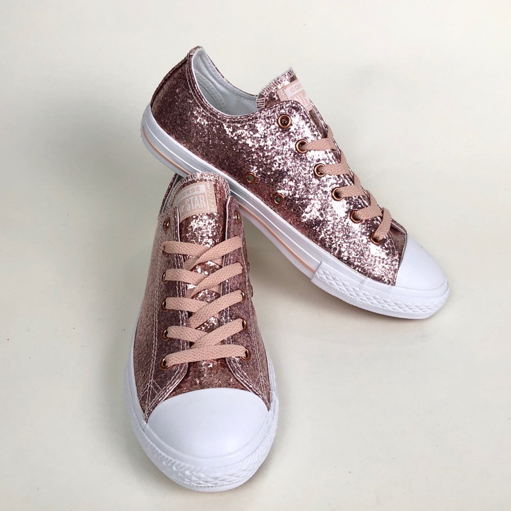 Converse Ctas Ox Blush Pink Sparkle Low Top - Picture 7 of 7